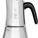Bialetti Moon Exclusive Induction Stainless Steel Moka Pot, Stovetop Espresso Maker, Italian Coffee Maker, 4 Espresso Shots, (5.7 Oz - 170 ml), Compatible with All Stovetops, Silver