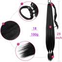 Long Braid Ponytail Extension with Hair Tie Straight Sleek Wrap Around Synthetic Hairpieces for Women, Natural Color, 28 Inch (Pack of 1)