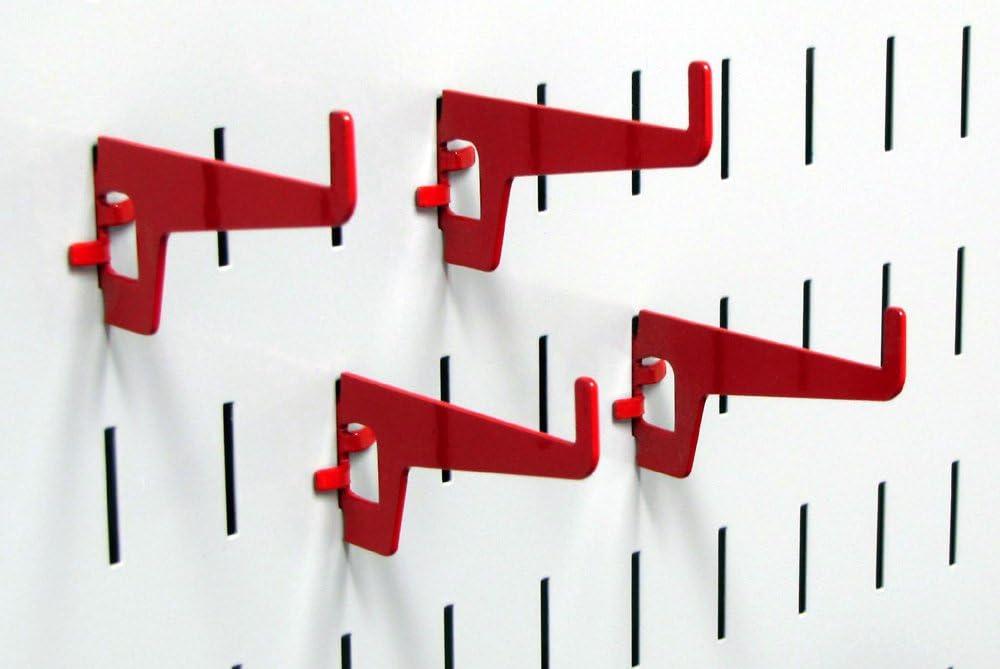 Wall Control 2-7/8in Long Reach Hook Pack - Slotted Metal Pegboard Hooks Pegboard and Slotted Tool Board - Red
