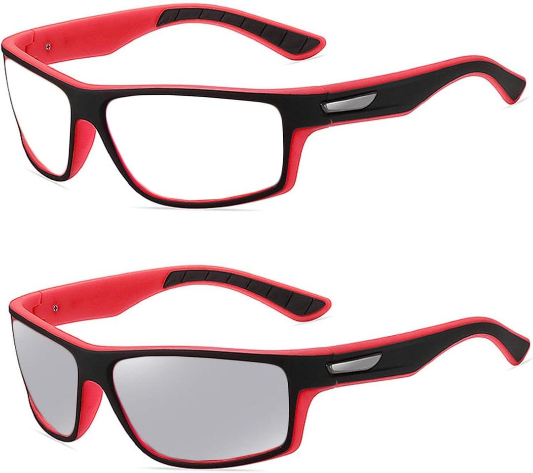 Wraparound full lens Safety Glasses with Readers photochromic Sport Magnifying Safety Reading Goggles for Men Women