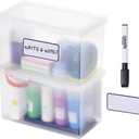 Bostitch Konnect Storage Containers with Lids, Organizer, Clear Plastic Box, Stackable Nesting Bins, Large, 2 Pack