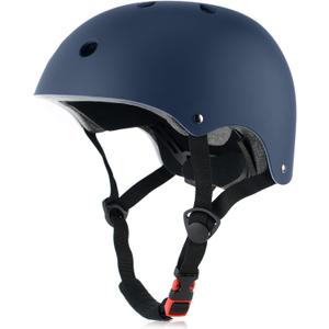Kids Bike Helmet, Adjustable and Multi-Sport, from Toddler to Youth, 3 Sizes (Medium: 21.3" - 22.4", Navy)