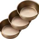 Air Fryer Mini Pie Pan Tart Tins, Jumbo Muffin Cupcake Pan 4 Inch Air Fryer Hamburger Bun Mold, 3PCS Non-Stick Air Fryer Egg Baking Pan Individual Pazookie Mini Cake Pans for Baking (Round)