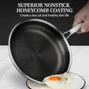 8" Stainless Steel Frying Pan with Lid | Small Stainless Steel Nonstick Pans, Induction & Oven Safe, Stay-Cool Handles, Compatible with All Cooktops, PFOA Free