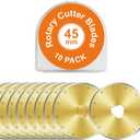 Titanium Coated 10 Packs 45mm Rotary Cutter Blades 45mm Quilting supplies Rotary Cutter Blades for fabric by SSPONT, compatible with OLFA, Fiskars, Mr.Pen, DAFA, Truecut etc. Sharp and Durable