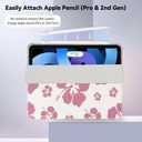 Lovmooful Compatible for iPad Air 6th 11-inch M2 (2024),iPad Air 5/4 (2022/2020 5th/4th Generation 10.9-Inch) Case with Pencil Holder Cute Floral Flower Soft TPU Trifold Stand Protective-Hibiscus