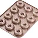 HAPPIELS 12 Well Donut Pan Nonstick, Non Toxic PFOA & BPA Free Donuts Mold for Baking, Doughnut Tin for Oven, Doughnuts Pans and Molds Non Stick Nontoxic, Baking Tray Pans & Trays without Teflon