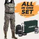 Foxelli Chest Waders, Waterproof 4mm Neoprene Hunting & Fishing Waders for Men & Women with Boots, Size: 11