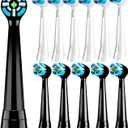 12 Pack IO Replacement Heads Compatible with Oral B iO 2 3 4 5 6 7 8 9 10 Deep Clean Series Electric Toothbrush, Toothbrush Heads Compatible with Oral B iO for Plaque Removal (Black/White)
