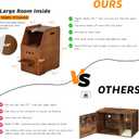 Cat Litter Box Enclosure,Enclosed Litter Boxes Cabinet,Top Entry Litter Box Enclosure,Tall Hiden Litter Furniture,Wood Cat Toilet with Filter and Stairs for Indoor Cats,Dog Proof (Brown) 21.65"L x 16.1"W x 28.7"H