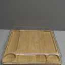 Charcuterie Board with Locking Lid Sauce Grooves, Travel Portable Bamboo Cheese Board, Bamboo Cutting Board, Multipurpose Covered Serving Tray with 5 Compartments for Kitchen New Home