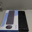 Wireless Keyboard and Mouse Combo, Ergonomic Full Size Typewriter Retro Round Keycaps Keyboard, Compatible with Windows, PC, Perfect for Home and Office Keyboards (Black)