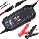 12V 1500mA Sealed Lead Acid (SLA) Battery Charger Automatic Smart Motorcycle Charger Maintainer for Car/RV/ATV/Boat Battery Trickle Charger with Short Circuit Protection