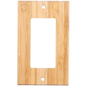 Solid Wood Single Rocker Light switch Plate 4.5" X 2.76" Outlet Covers Wooden Decorative Wall Plate Bamboo Quality Light Switch Plate Cover for Bedroom Kitchen Home (Single Rocker)