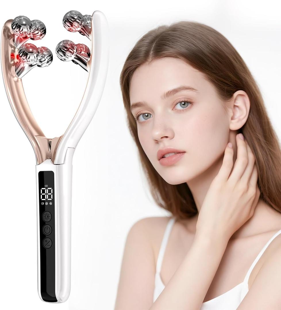 Doge&Vollar Facial Massager Face and Neck | Shaper & Slimmer for Women | Korean Skin Care | Lymphatic Contour Face Brush Face Roller Lymphatic Drainage | Rechargeable for Home & Travel Use