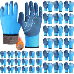 Geyoga Waterproof Winter Work Gloves Bulk for Men and Women Freezer Gloves Thickened Thermal Insulated for Cold Weather (Blue)