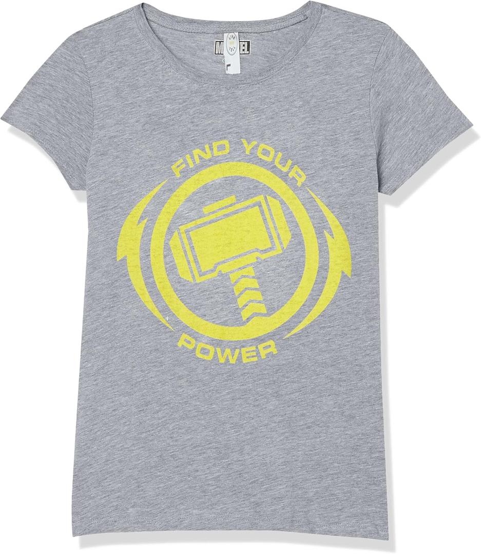 Marvel Little, Big Classic Thor Power Girls Short Sleeve Tee Shirt (XS)