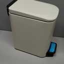 Cesun Small Bathroom Garbage Can with Lid Soft Close, Step Pedal, 6 Liter / 1.6 Gallon Stainless Steel Garbage Can with Removable Inner Garbage, AntiFingerprint Finish (Creamy White)