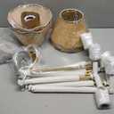 KUSSCO 6Light Boho Rattan Chandelier 39″ Rattan Pendant Light with HandWoven Shade Adjustable Height Vintage Dining Room Chandelier for Kitchen Island Living Room Bedroom Foyer E26 Base