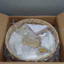 Boho Caged Ceiling Fan with Light 20", Handmade Hidden Enclosed Kitchen Rattan Ceiling Fan with Timer Remote, Flush Mount Fandelier Ceiling Fan with Lights for Bedroom