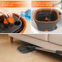 Collapsible Mop and Bucket Set, Spin Mop with Separate Dirty and Clean Water, 6 Replaceable Mopping Pads with Foldable Handle, Deep Cleaning Mops and Buckets for Household Use Floor Cleaning