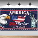 Tiamon 250 Years Birthday Decoration, 3.6 x 6 Ft American 1776-2026 Backdrop USA Birthday Banner 250th Anniversary Background for Independence Day 4th of July Patriotic Decor(Classic)