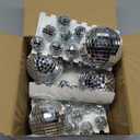 Sumind 8 Pack Disco Party Decorations Mini Disco Ball Garlands Silver Mirror Ball Hanging Banner Silver Streamer Curtains for Birthday Wedding Christmas Party Backdrop Supplies(1 Inch, 3 Inch)