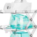 Countertop Caddy3-Tier Collapsible Storage Organizer Compatible with Navage Nasal Irrigation System, Nasal Care Accessories Organizer(Caddy Only)