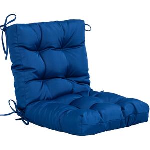 QILLOWAY Outdoor Chair Cushion for Patio Furniture, Waterproof Patio Cushions with Ties, Fade Resistant Replacement Pads for Outdoor Rocking Chairs,Royal Blue, Set Of 1
