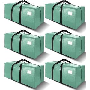 6 Pack Heavy Duty Extra Large Moving Bags W/Backpack Straps - Strong Handles & Zippers, Storage Totes For Space Saving, Fold Flat, Alternative to Box and Bin (40 gal, Teal)