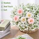 Yastouay 50 Pcs Babys Breath Artificial Flowers, White Baby Breath Flowers Artificial Bulk, Real Touch Fake Flowers Babys Breath Gypsophila for Wedding Home Party Bouquet Floral Arrangement Decor