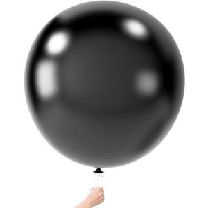 LovesTown 4PCS Giant Balloons - 36inch Black Latex Balloons for Wedding, Engagement, Graduation, Anniversary Decorations