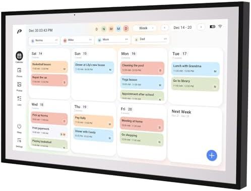 Pronext Calendar, 15.6 inch Digital Calendar & Chore Chart, Rechargeable Full HD Touchscreen Display, Portable Smart Family Organizer, Event Planner, Perfect for Family Schedules - Wall Mount Included, No subscription