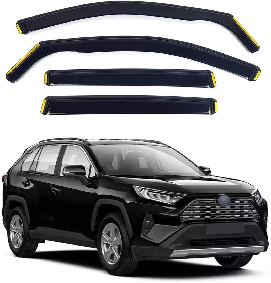 in-Channel Window Visors for Toyota RAV4 2019 2020 2021 2022 2023 2024Rain Guards Sun Shields Window Deflector Wind Vent Visors4PCS