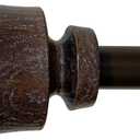 Stockton 48-86 Inch Adjustable Curtain Rod Set, 5/8 Inch Diameter in Walnut