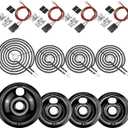 Black Burner Drip Pans WB31M19(8) WB31M20(6) Electric Stove Burner Replacement WB30M1(6") WB30M2(8")&WB17T10006 Terminal Block Compatible for G-E Hot-point Ken-more by MIFLUS