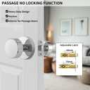 Passage Door Knobs Interior, Polished Chrome Door Knob for Closet, Modern Round Passage Door Handles for Hallway