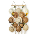 Macrame Hat Rack for Wall 31x53 in Hat Organizer with 15 Clips Hanging Hat Hanger Holder for Women Wide Brimmed Hat Storage for Fedora Boho Decorative Display