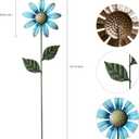 HUTHDAK Metal Flowers for Outside,8 Pack 16.15" Decorative Garden Stakes with Swaying Flowers Head Yard Art,Spring Garden Decor for Lawn, Pathway & Garden