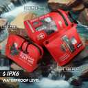 2 x 152 PCS Waterproof First Aid Kit, Portable Small Boat Dry Bag Bug Out Bags, Emergency Medical Kit Ideal for Boating, Camping, Fishing, Kayaking, Floating, Red