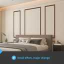 Art3d Pre-Cut Wall Molding Set of 6 pcs, Ready-to-Assemble Wainscoting Panels for Interior Wall Décor Living Room Bedroom Accent Wall - Installed with Glue, 3 Top 3 Bottom, Walnut