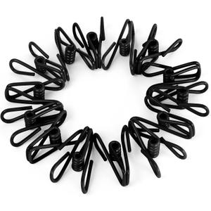30 Pack Black Chip Bag Clips for Food - PVC 2 Inch Coated Sealer for Sealing Food - Paper Holder, Clothesline Clip for Laundry Hanging, Kitchen Bags, Multipurpose Clothes Pins