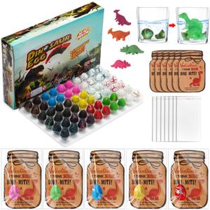 Sratte 60 Pcs Valentines Day Gift Dinosaur Egg Hatching Dino Egg Card Bulk Dino Party Favors Funny Birthday Easter Party Supplies