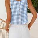 IDEALSANXUN Womens Scoop Neck Crop Tank Tops Spring Summer Sleeveless Tops (Blue, S)