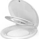 Round Toilet Seat with BuiltIn Toddler Seat 16.5"  Soft Close for Child & Adult, Potty Training Seat, Durable PP Toilet Seat, Easy Installation & Removal, Fits Most Toilet Bowls