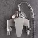 SUS 304 Stainless Steel Exposed Shower Faucet with Control Valve Switch Tap for Cold and Hot Water, Wall Mount Bathroom Shower Mixer