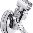 Medsuo Adjustable Shower Head Holder Removable Suction Cup Shower Head Bracket No Drill Shower Head Bracket with Chrome Polished for Bathroom