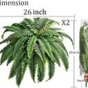 26" Ferns Artificial Bush Plants Large, 2 Pack Artificial Boston Ferns with 39 Fronds for Home Farmhouse Garden Porch Decor