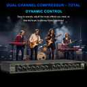Audio Compressor, Professional Dual-Channel Black Dynamic Processor with Noise Gate & Sidechain Insert for Studio, Live & Streaming – 1U Rackmount, XLR/TRS Inputs