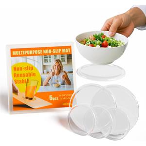 One Handed Gadgets Adaptive Equipment, to Secure The Bottom for Opening Jars/Bottles, & Mixing Food in A Bowl, Aids for Disabled, Parkinsons, Handicap Accessories for Daily Living(5 Pcs+Storage Box)